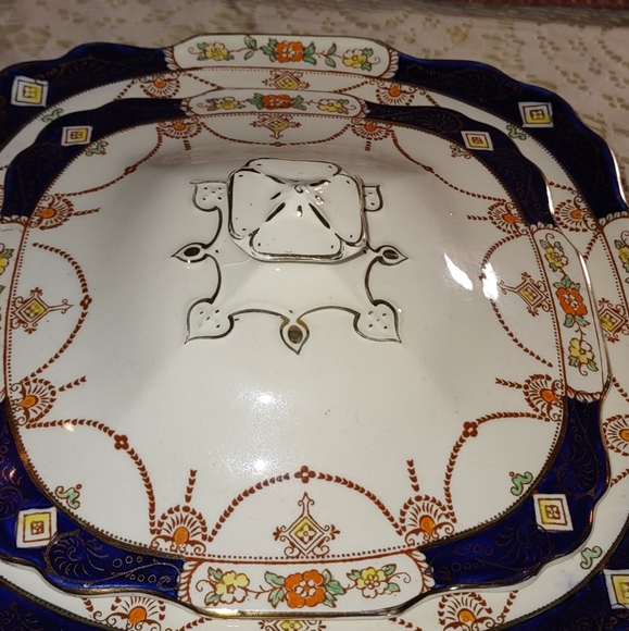 ( 2 ) Lidded Serving Dishes : Vintage 1930's Myott Sons &   Co , Imari - Picture 4 of 11